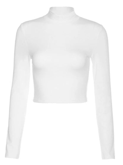 women cotton hollow out sexy tshirt bandage backless long sleeve tops Harajuku slim bodycon streetwear knitted tees